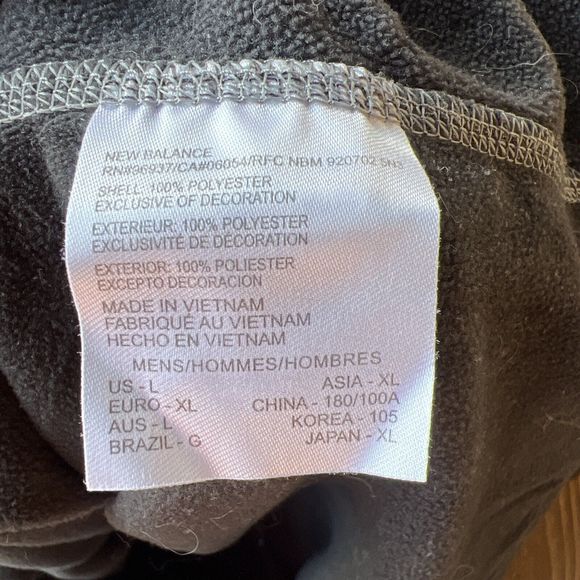 New Balance NB Lightning Dry Black Mens Quarter 1/4 Zip Lined Pullover Large L - Picture 6 of 6